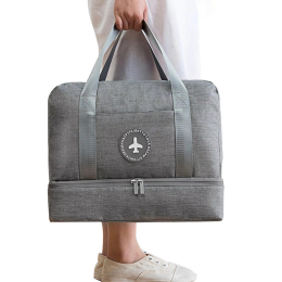 Travel storage wet and dry separation bag