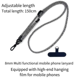 8mm Retractable Adjustable Crossbody Mobile Phone Strap