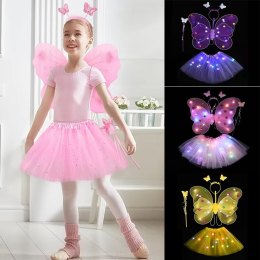 Girl’s Luminous Princess Skirt and Wings Set