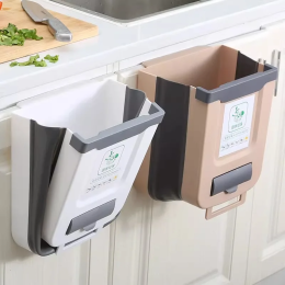 Kitchen cabinet door wall-mounted foldable multifunctional household large kitchen waste bin