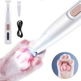 Waterproof pet foot shaver with light electric hair clipper