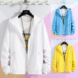 Summer new sunproof men's clothing women large size breathable solid casual slim travel jacket sunscreen coats lovers coat