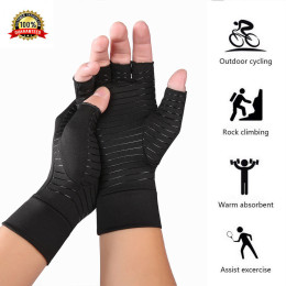 Female male copper arthritis gloves compression carpal tunnel trig finger joint pain relief