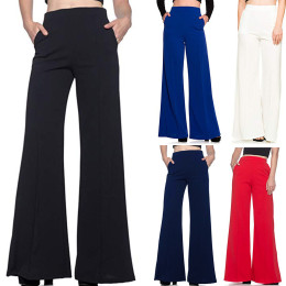 Women's Long Pants, High Waist, Loose Plain & Wide, Long Flowing Palazzo Pants Women's Trousers Work