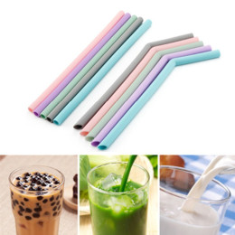 4pcs/Pack reusable silicone drinking straws set, extra long flexible straws with cleaning brushes for 20 oz tumbler bar party straws