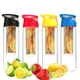 Portable Fruit Infuser Water Bottle Lemon Juice Top Flip Bottle For Kitchen Table Camping Outdoor Travel