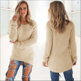women's solid color long sleeve sweater