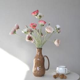 5 artificial poppy flowers for decoration