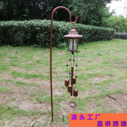 Hex Bell Shepherd Hook Solar Pendant Light