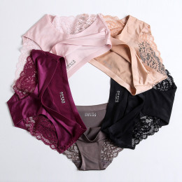 Pearlescent fabric lace patchwork sexy panties
