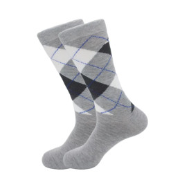 9Pair Men's diamond check British style socks