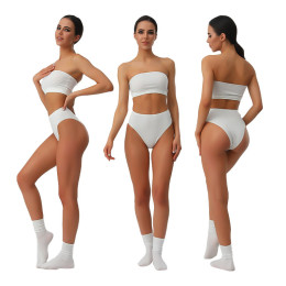 Women's high waist pure cotton solid color underwear