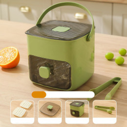 Household large capacity ice storage double layer portable press ice box