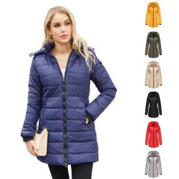 Long-sleeved water-repellent cotton coat with detachable hood