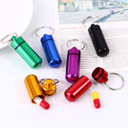 2 Pcs mini portable aluminum alloy pill bottles