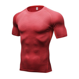 New Fitted Running T-shirt Male Sports Training Shirts Quick Dry Breathable Men Jersey Cycling Short Sleeve Jersey Sportswear