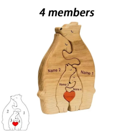 Warm Family Solid Wood Hug Bear Set