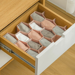 Honeycomb shape adjustable drawer organizer