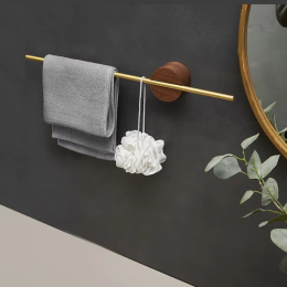 Punch-free walnut towel rack