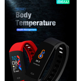 B6W Smart Wrist Watch with Body Temperature, Waterproof Heart Rate Monitor, Smart Bracelet, Fitness & Health Tracker