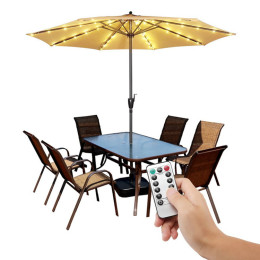 Dimmable LED light loop for parasol