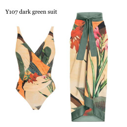 Vintage Print Swimming Costume Set
