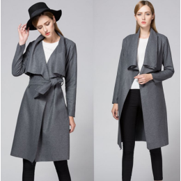 Women's Woolen Turn Down Collar Coat 