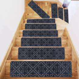 Self-adhesive embossed non-slip stair mat