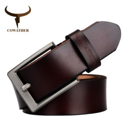 COWATHER  men belt cow genuine leather luxury strap male belts