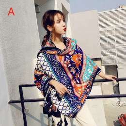 Women sunscreen scarves national scarf wind travel scarf vacation air conditioning shawl tassel ladies beach towel