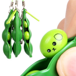 Squeezey Beans Stress Keychain Toys