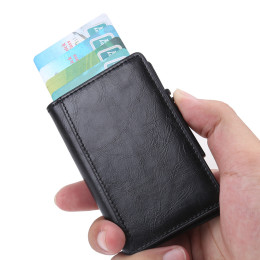 Card holder with button