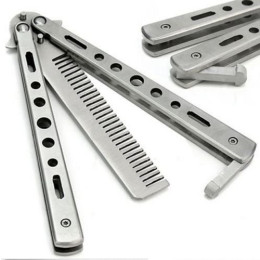 Comb that looks like a butterfly knife