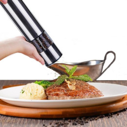 Stainless Steel Electric Salt & Pepper Mill and Spice Grinder