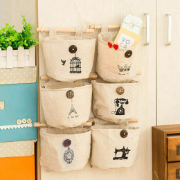 Cotton Pocket Wall Hanging Storage Bags