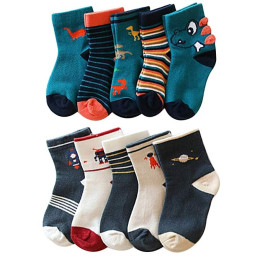 5Pair Soft Unisex Kids Socks with multi-pattern printed