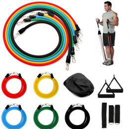 11 Pcs Resistance Bands Set Yoga Expander Fitness Exercise Home Training Gyms Elastic Workout Pull Rope