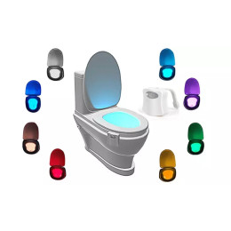 2pcs/Pack  8-Color LED Sensor Motion-Activated Bathroom Toilet Light