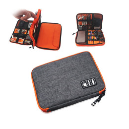 Double layer-Electronics Waterproof Ipad Accessories organizer 
