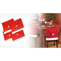 Christmas Santa Claus Red Hat Chair Cover