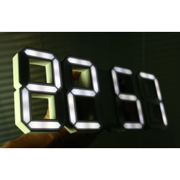 White Digital LED Clock 