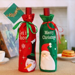 2pcs Santa Claus Snowman Design Wine Bottle Cover