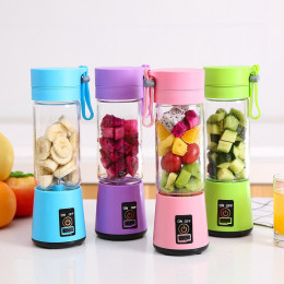 Portable 4 Blades Rechargeable Fruit Mixing Juicer Blender 