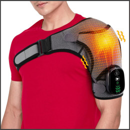 Opvarmet skulderpude med vibration