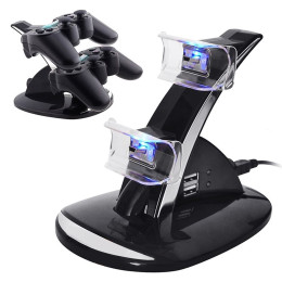 Dual USB Charging Dock Station Stand For PS3/PS4