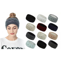 Ear Warmer Headband Women Winter Cable Knit Headband Twist Fuzzy Fleece 