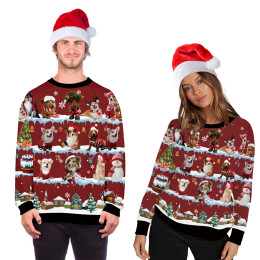 Couple Long Sleeve Round Neck Sweater Loose Pullover