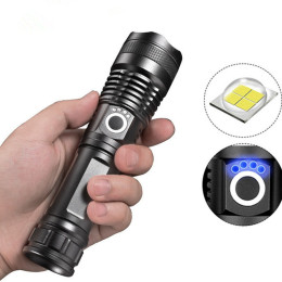 P50 powerful led flashlight usb Zoom torch