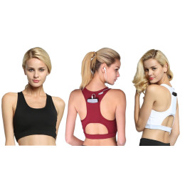 Woman's Compression Sports Bra With phone bag