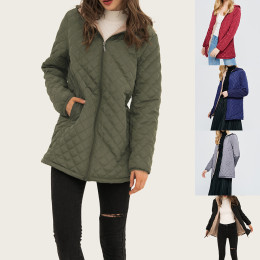  Women Winter Warm Parkas Hooded Basic Jackets